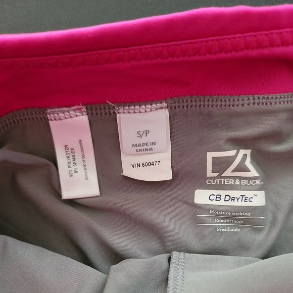 Women's DryTec Golf Activeware Pink Gray Skort Skirt Sz S/P Tennis Cutter & Buck - Picture 2 of 9